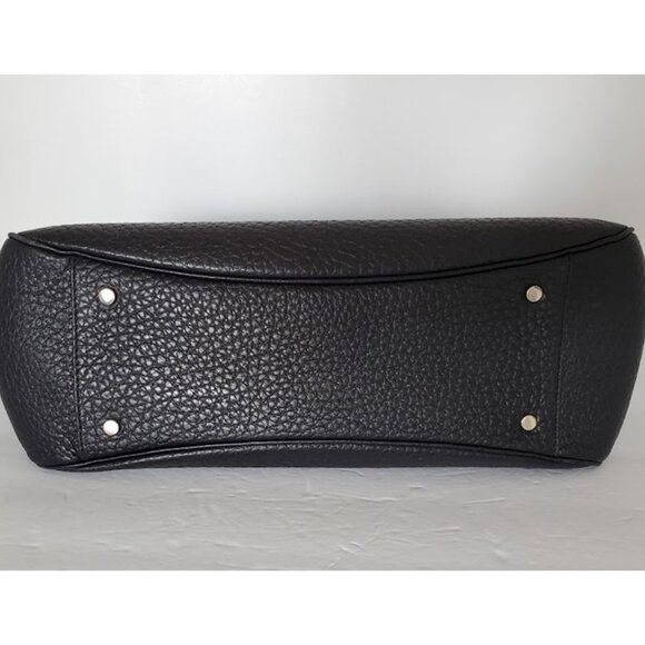 Kate Spade Leighton Black Pebbled Leather Satchel Bag Purse Handbag Old Money - Picture 9 of 13